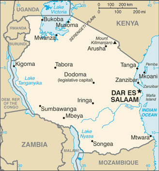 Map of Tanzania